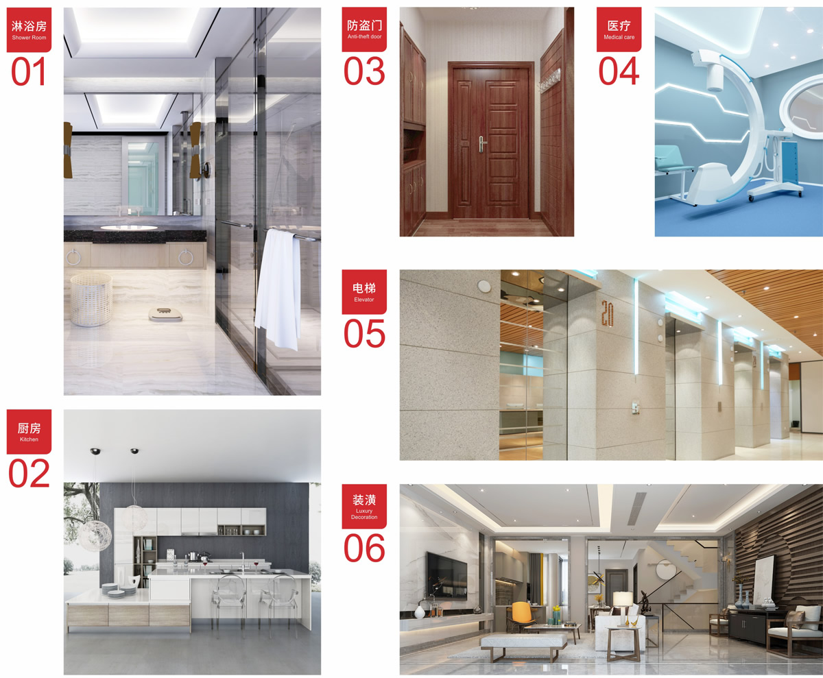 公司產(chǎn)品廣泛適用于裝飾裝潢、電梯、淋浴房、拼接防盜門、廚房設(shè)備、標(biāo)示標(biāo)牌企業(yè)、船舶、醫(yī)療器械等行業(yè)。